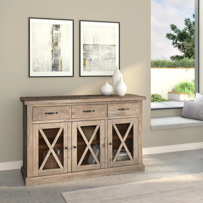 Alpine Furniture Newberry Sideboard, Weathered Natural