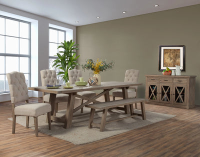 Alpine Furniture Newberry Extension Dining Table, Weathered Natural