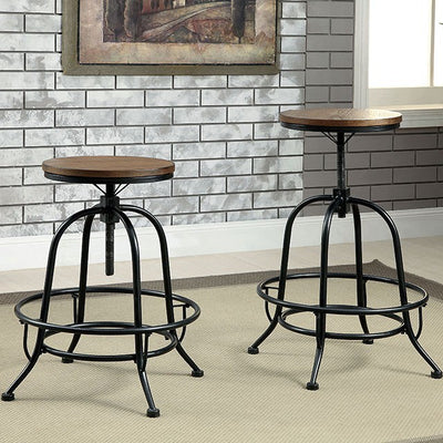 Furniture of America Kline Industrial Swivel Bar Stools (Set of 2)